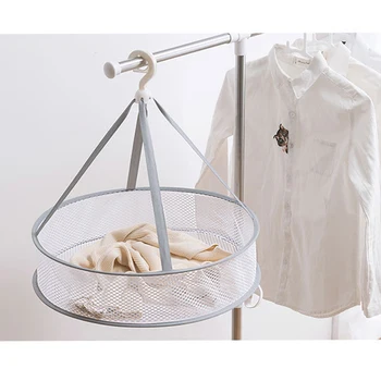 

Windproof Clothes Drying Rack For Hanging Laundry Basket Mesh Folding Nets Single/Double Layer Foldable sweater drying rack