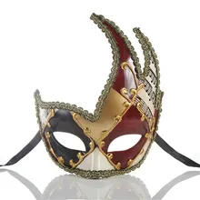 Halloween Party Gift Decoration Men Masquerade Mask Vintage Venetian Checkered Musical Party Mardi Gras Mask Mysterious Face Q3