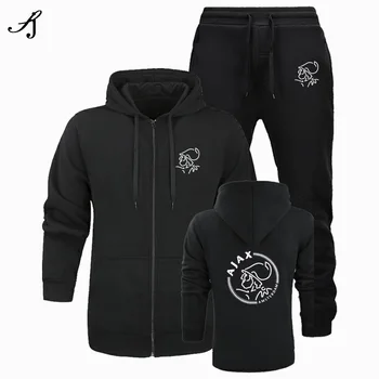 

New 2020 brand tracksuit fashion hoodies men sportswear two pieces sets hip hop thick fleece hoodie + pants male sports suit