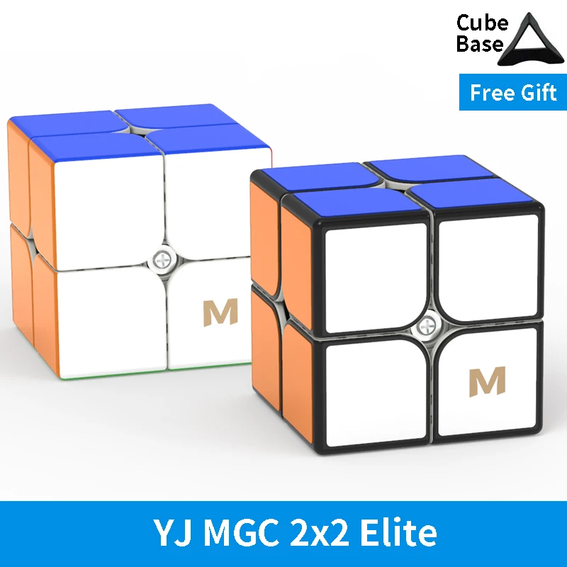 YJ Mgc 2x2 Elite M бесклейкий скоростной куб Yongjun 2x2x2 магнитные Волшебные кубики пазл