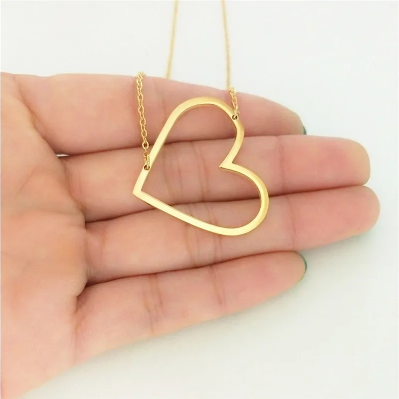 Большие Полые LoveNecklace Боком большой HeartPeach HeartPendantNecklace для подруги мамы любовника