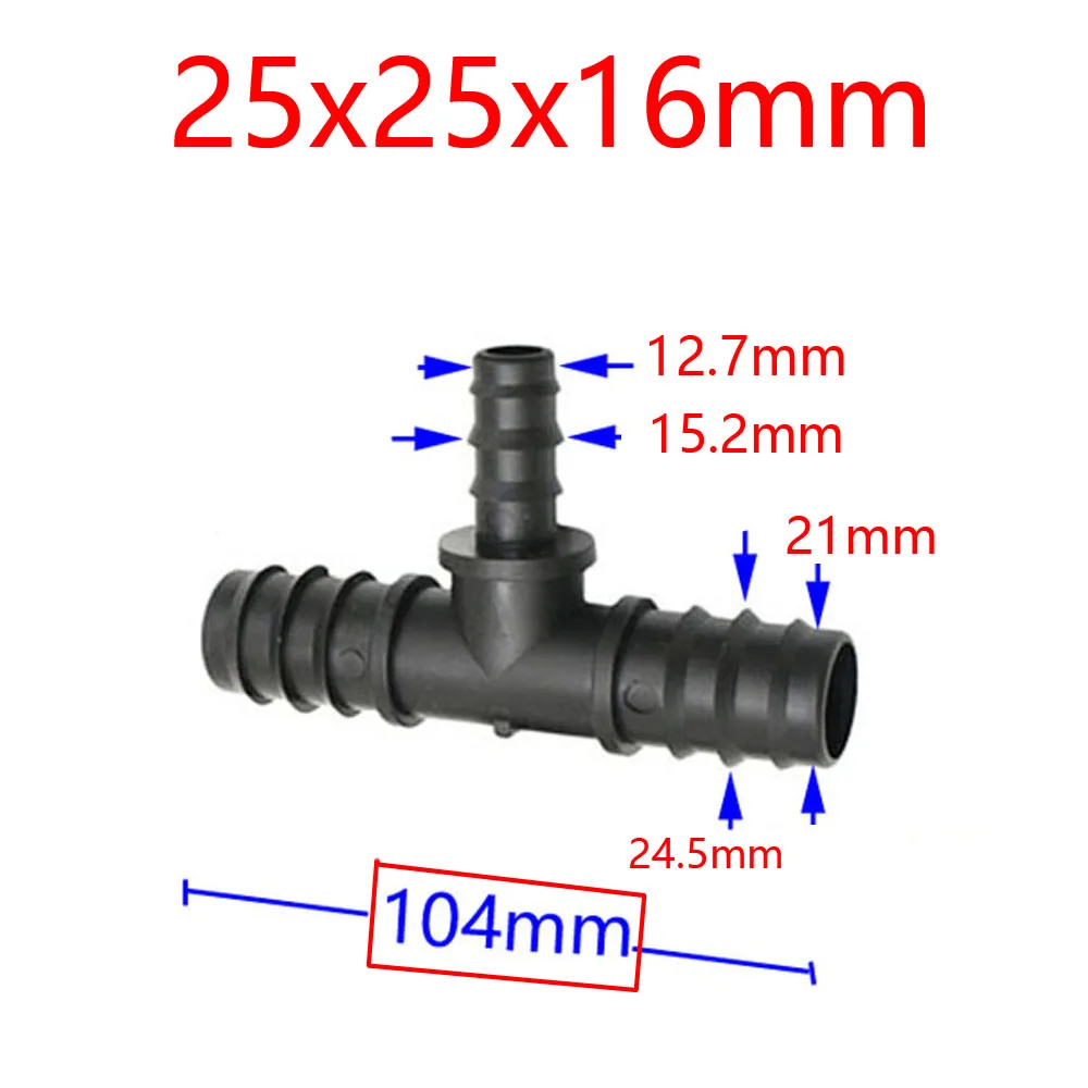 10/16/20mm Garten Schlauch Anschluss Reduzierung Tee Ellenbogen Barb  Schlauch Wasser Splitter 3-weg Rohr adapter Irrigator Fitting 1/2 3/4 10  stücke - AliExpress