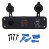 3 в 1 12V Водонепроницаемый 2.1A Dual USB Порты и разъёмы Зарядное устройство на машине мотоцикле лодке гнездо для автомобильного прикуривателя светодиодный цифровой Дисплей Вольтметр - Название цвета: Красный