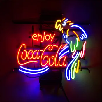 

Custom for parrot Neon Sign Light Real Glass Neon Tube HandMade Shop Logo Pub Store Advertise