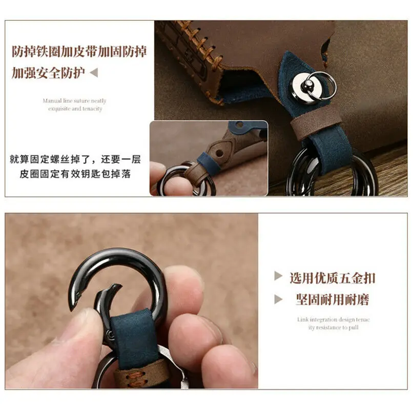 Copertura della cassa chiave a distanza in pelle retrò fatta a mano per Range Rover Land Rover Sport Discovery 4 per Jaguar XE XJ XJL XF C-X16 chitarra - Hf0915434854d4d969070092dac3cd652f