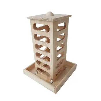 

1PC Multi Function Rabbit Guinea Pig Grass Feeding Rack Wooden Grass Stand Square Hay Frame Creative Pet Supplies (Size L/S)
