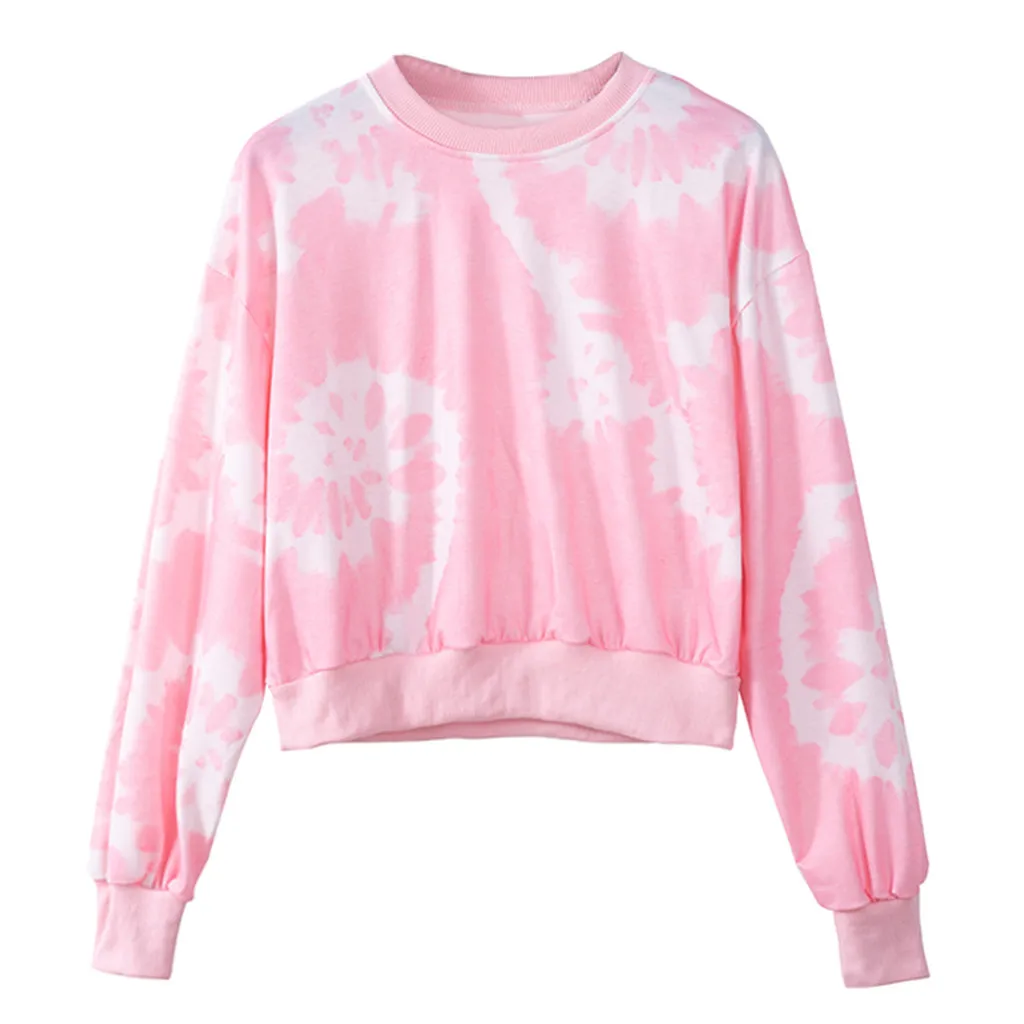 Hoodies Women Autumn 2019 Tie dye Print o-neck Harajuku Streetwear Hoodie Hoodies And Sweatshirts Women Pullovers Clothes
