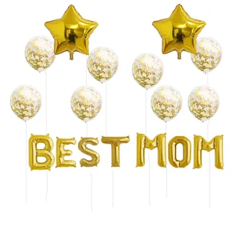 

mothers day party decoration globos 16 inch rose gold letter balloons Best Mom Ever foil balloons party supplies ballons