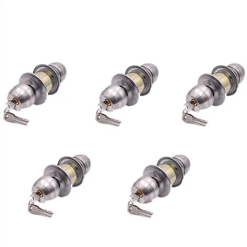 

New 5 Sets Of Stainless Steel Ball Locks, Indoor Bedroom Door Locks, Bathroom Ball Locks