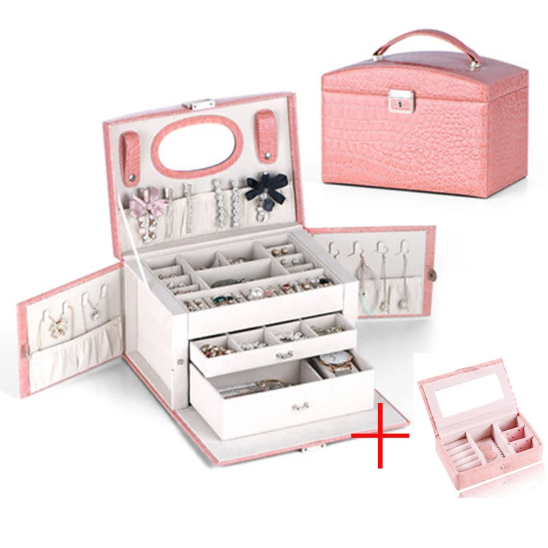 Новая шкатулка для украшений Подарочная коробка для упаковки ювелирных изделий большой женский чехол для макияжа Роскошные серьги для ногтей