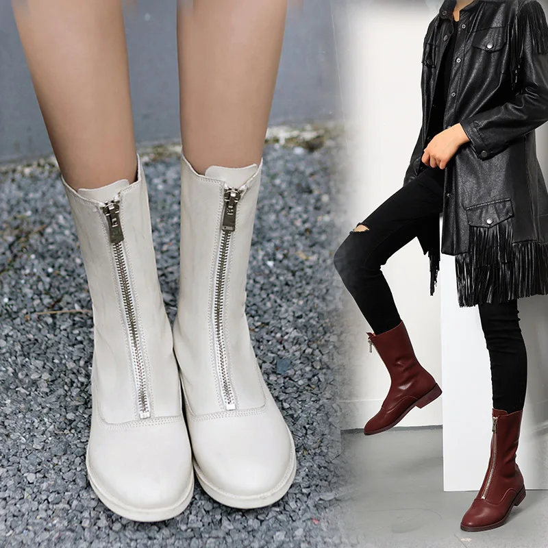 

Short Thick Boots With Zipper Boots England Increase Boots Woman