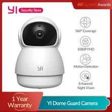 Yi dome guarda ip câmera 1080p casa inteligente com visão noturna sistema de vigilância segurança alarme movimento