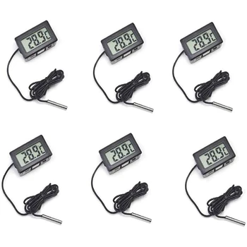 

Refrigerator thermometer, Digital LCD thermometer with 2M External Probe for Fridge Freezer Refrigerator aquarium 6Pcs