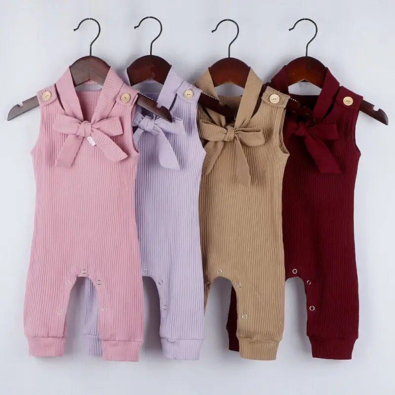 

Pudcoco Newborn Baby Girl Boy Clothes Kids Solid Sleeveless Romper Knitted Jumpsuit + Headband Outfit Sleepwear Set 2020 New