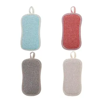 

4 Pcs Double Sided Scouring Pad Reusable Microfiber Dish Cleaning Cloths Scrubbing Sponges Dishcloths