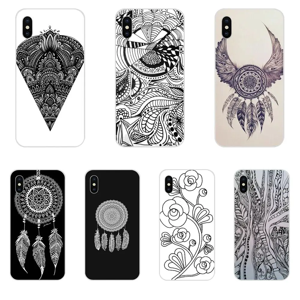 

Dreamcatcher White On Black Lace Flower For Sony Xperia Z Z1 Z2 Z3 Z4 Z5 compact Mini M2 M4 M5 T3 E3 E5 XA XA1 XZ Premium