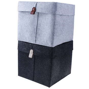 

1pc Felt Storage Basket Living Room Tea Table Black Gray Sundries Storage Basket Cloth Felt Storage Box Bedroom Socks Storage