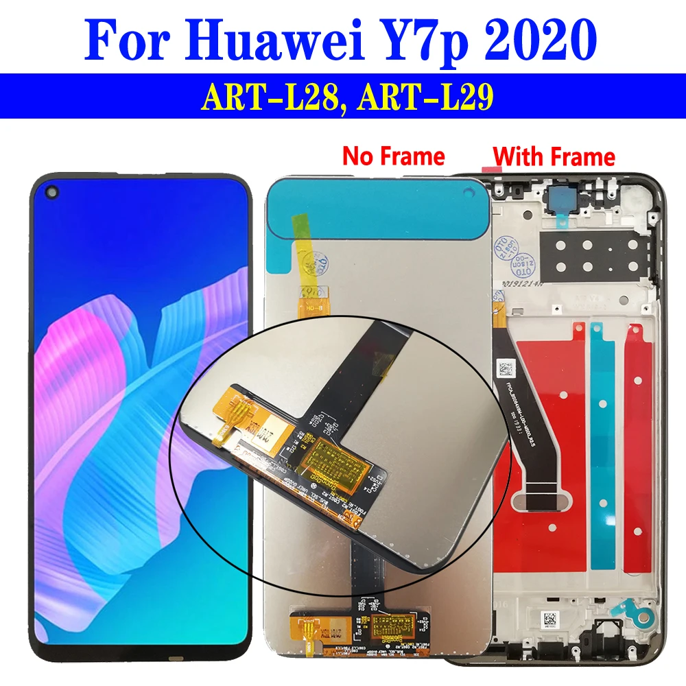 ЖК-дисплей 6,39 дюйма Y7p с рамкой для Huawei Y7P 2020, ЖК-дисплей, сенсорный экран, дигитайзер в сборе, фотография, Замена ЖК-дисплея протестирована