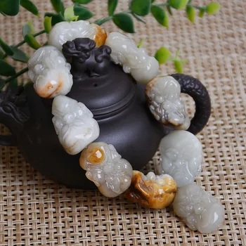 

Natural and Tian yu seed hand string raw stone seed Buddha bead bracelet natural yu hand string raw stone hand string yu bra