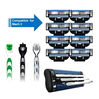 

DDPGGL Furious 3 Men Shaver Razor Blade for Men Replaceable Stainless Steel Three Blade Face Shaving 8pcs for Mache 3