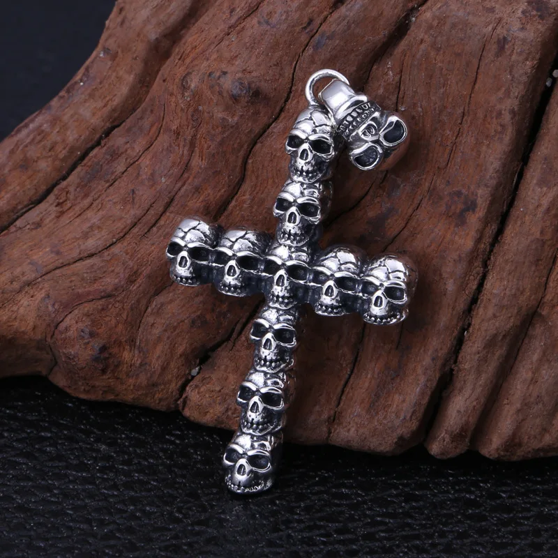 

Personality Titanium Steel Jesus Cross Skull Pendant for Motorcycle Party Men Women Punk Pendant Cool Biker Party Jewelry