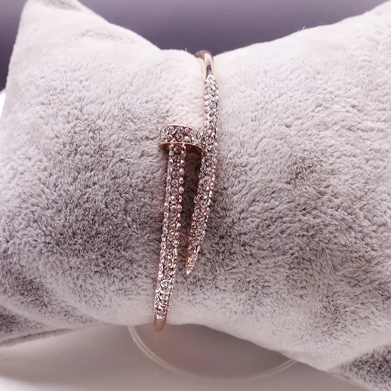 Модный Кристальный браслет для женщин с цирконием, Круглый, серебряный, золотой цвет, женский браслет на запястье в стиле панк