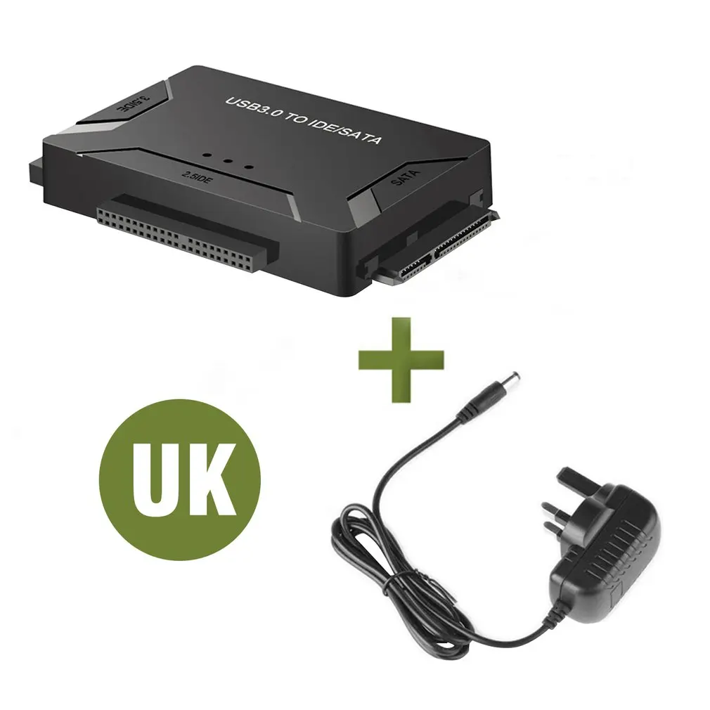 UK SATA USB IDE адаптер Жесткий диск SATA к USB3.0 конвертер передачи данных для 2,5/3," IDE SATA жесткий диск HDD SSD - Цвет: UK
