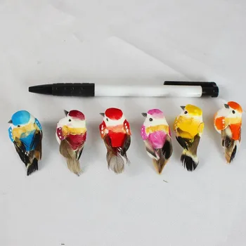 

4pcs Mini bird Simulation Cute Decorative Birds Artificial Foam Bird With Magnet Miniature Fairy Garden Decoration Home Decor