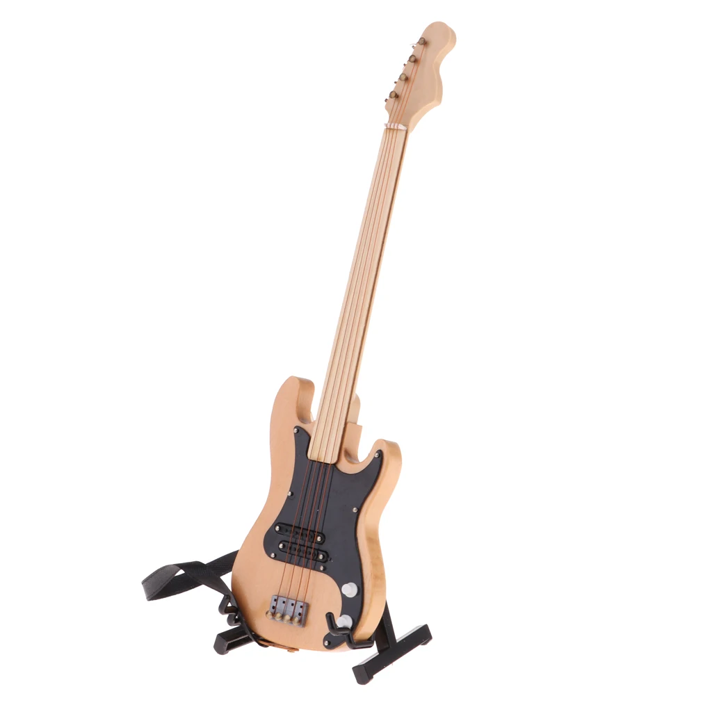1/6 Delicate Wooden Electric Bass Model Musical Instrument for Action Figures   Kit #1
