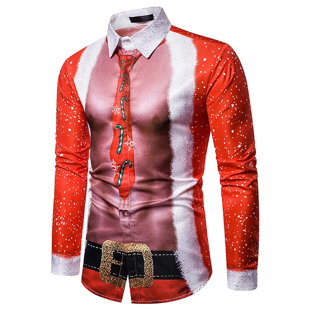 Модные рубашки для мужчин, поддельные две части, повседневная Рождественская рубашка со снежинками, топ, блуза, Мужская одежда, Прямая поставка