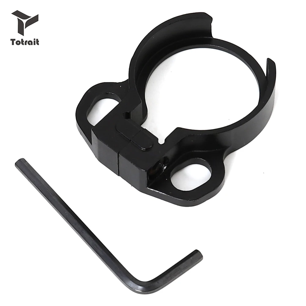 

TOtrait Tactical Black Loop End Plate Sling Swivel Adapter for 4 or 6 Position Stock AR15 M4 Rifle Dual Loop
