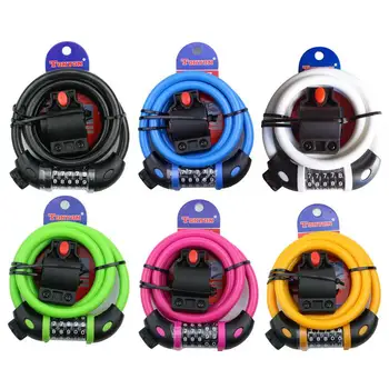 

1.2m Bicycle Lock 5 Digit Code Combination Password Lock Cable Spiral Security Lock On For MTB Road Bike Chain Lock Anti-cut