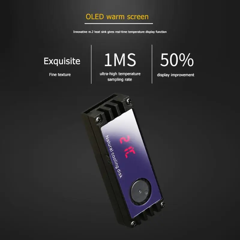 M.2 2280 SSD радиаторы температура тепла OLED экран цифровой дисплей термопрокладки M.2 Охлаждающий радиатор вентилятора тепла