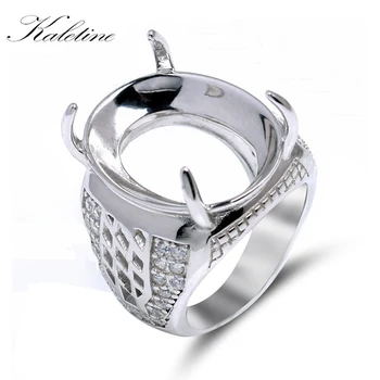 

KALETINE Genuine 925 Sterling Silver High Quality Big Men's Ring Without Main Stone Ready for Big Stone #RSHC3001