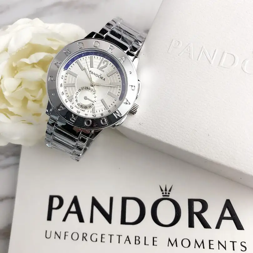 

Luxury brand Quartz Wrist Dress Women Watches Silver Bracelet Ladies Watch Stainless Steel Clock Casual pandoraes Watch P50