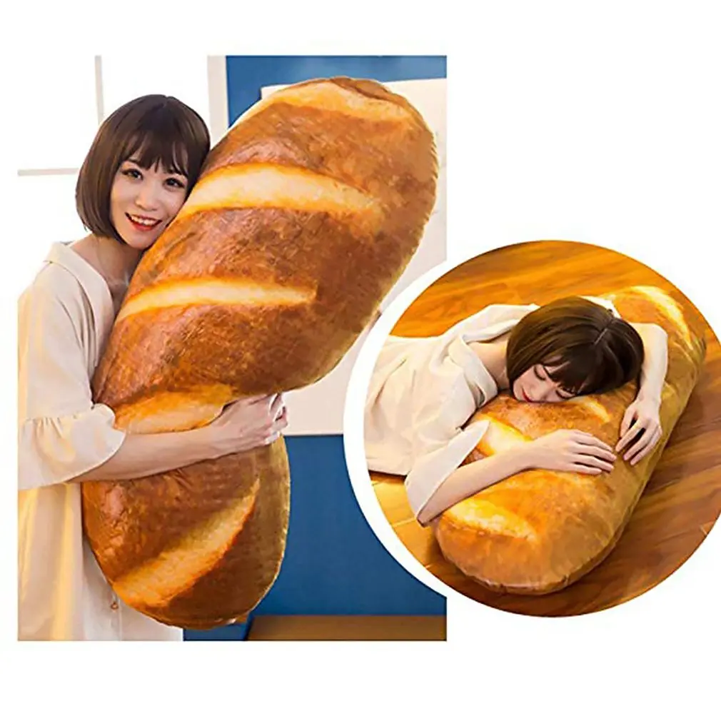 

Long Butter Bread Meat floss Cushion Sesame Pizza Beefsteak Pillows Food Plush Pillow Simulated Snack Decoration Backrest