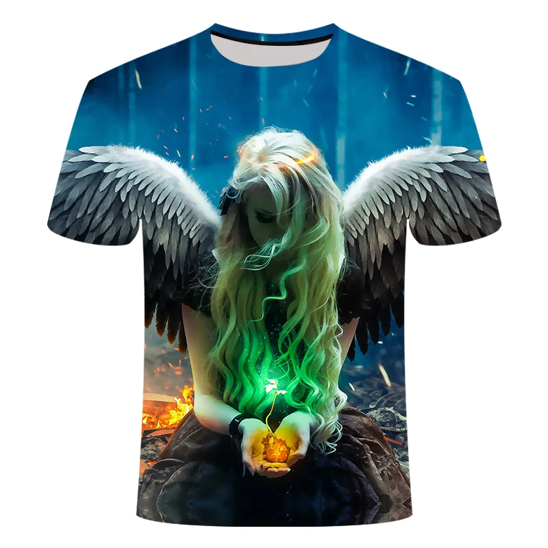 Angel Big yards Новая модная брендовая футболка с черепами 2020New Мужская/Женская летняя 3d