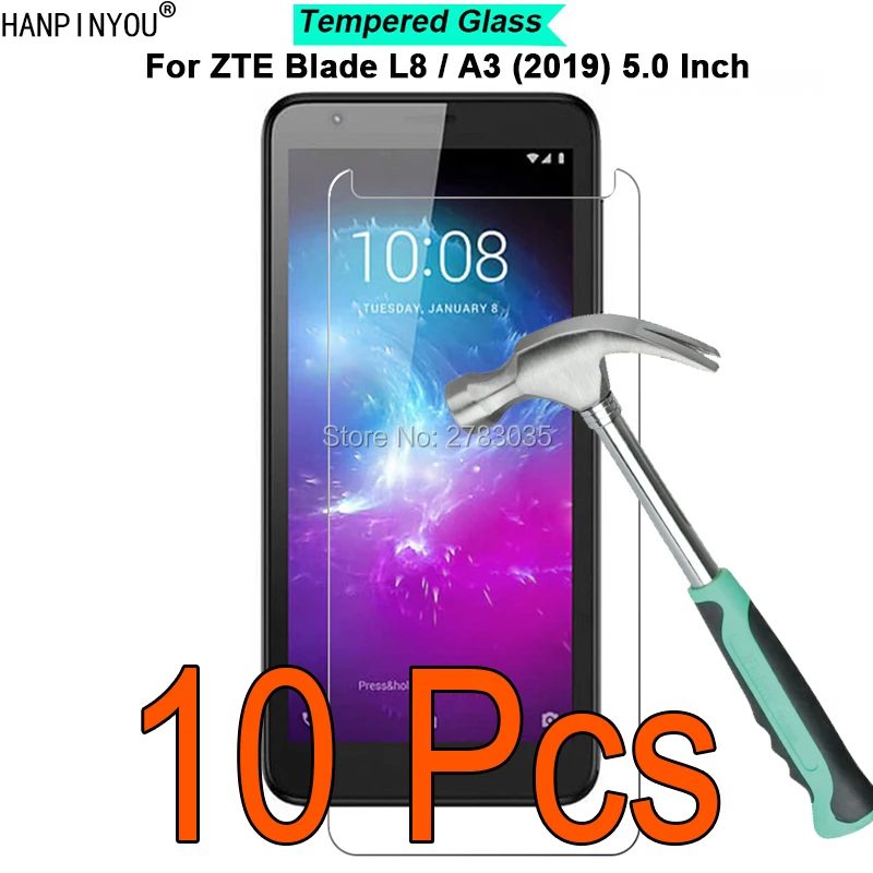 10 шт./партия для zte Blade L8/A3() 5," 9 H твердость 2.5D Ультратонкий Закаленное Защитная стеклянная пленка для экрана