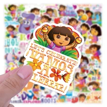 

10/30/50/100Pcs Dora the Explorer Sticker cute Dora Anime Sticker Laptop Pvc Cartoon Graffiti Decals Kids Classic Toys Gifts