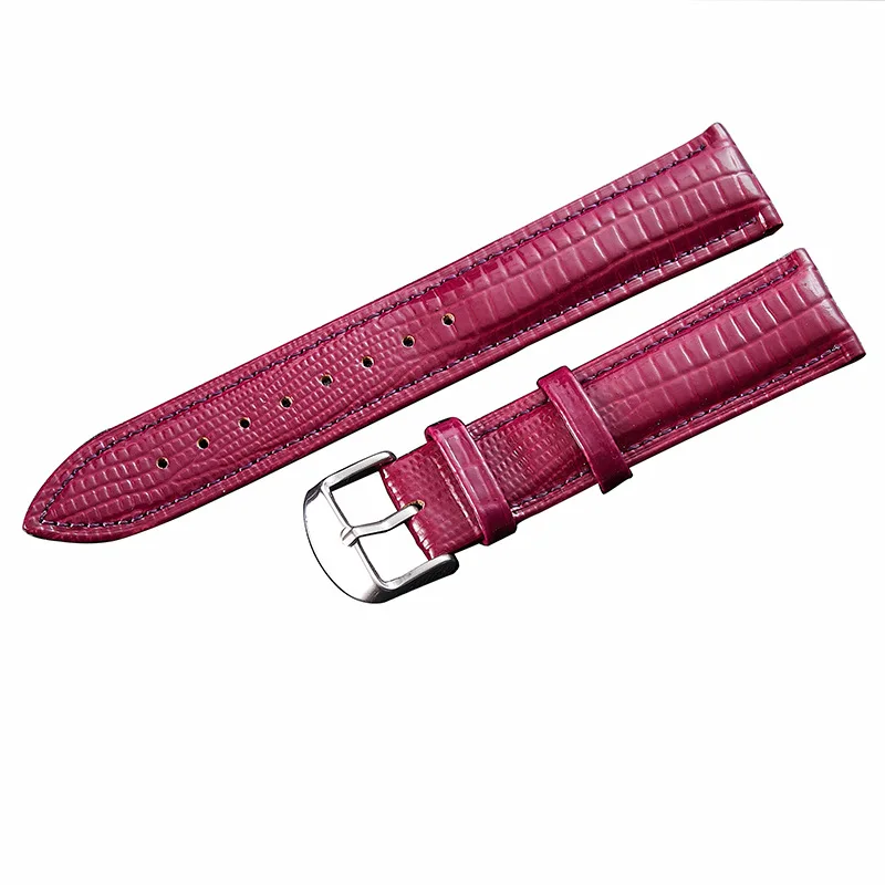 

Leather Watch Band Grain Embossed Pattern Replacement Strap Stainless Steel Buckle for Men Women In 5 Colors and 7 Sizes WB02