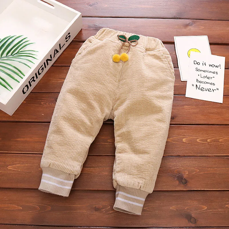 Beige JXYSY/штаны для маленьких девочек; коллекция года; сезон осень-зима; Новые плотные теплые детские брюки для девочек; леггинсы; штаны для малышей - Цвет: Beige