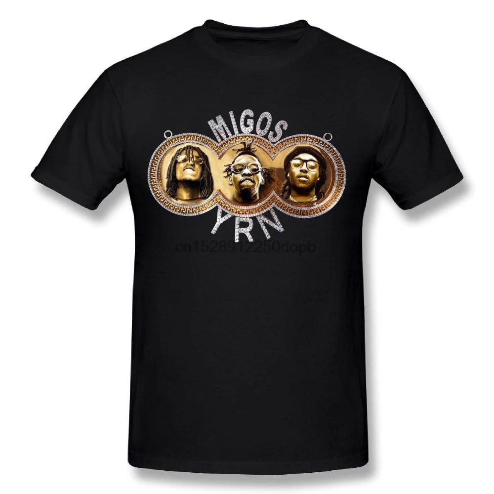 Дизайн для мужчин Migos YRN футболка классная хип-хоп рэппер с круглым вырезом дизайнерские футболки