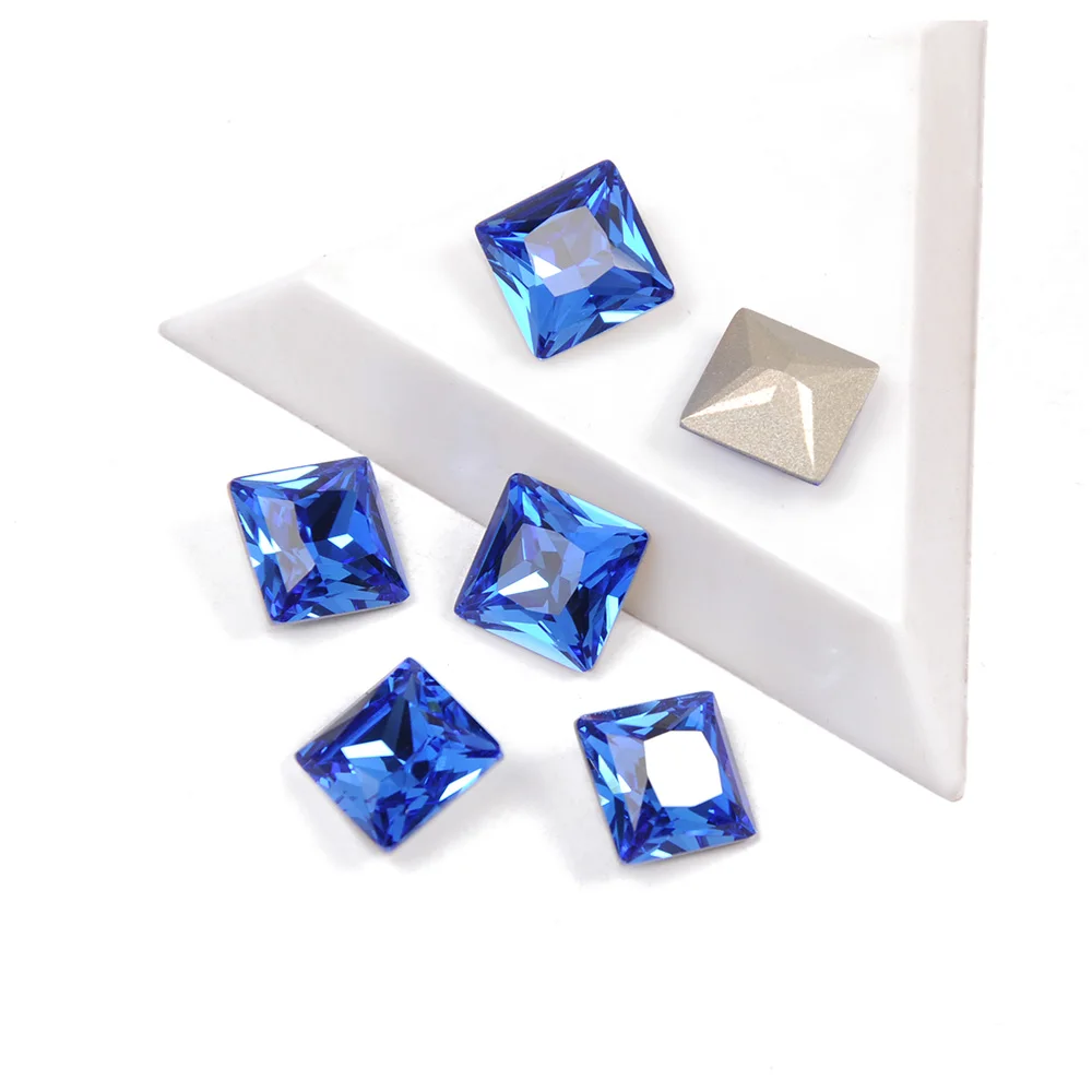 

CTPA3bl 4447 High Quality Strass Sapphire Color Princess Square Shape Fancy Rhinestones Pouplar Crystal Stone For Nail Art Gems