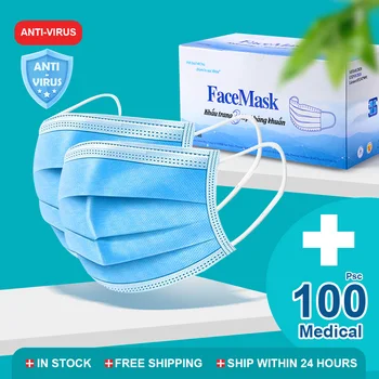 

Anti-Pollution 3 Laye Mask dust protection Masks Disposable Face Masks Elastic Ear Loop Disposable Dust Filter Safety Mask