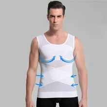 Жилет для похудения, мужской шейпер для ГИНЕКОМАСТИИ, нагрудный переплет, талия, кроссовки, осанка сзади, безрукавные топы, черный, белый