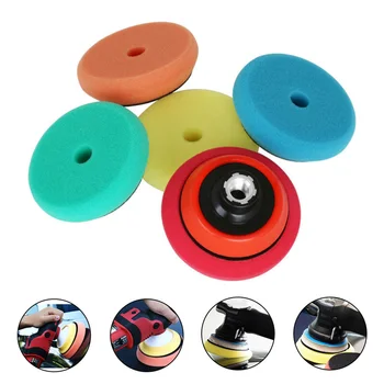 

6pcs 3-Inch Polyester Sponge Polishing Buffing Pad Set Polishing Special Sponge Disc For Car Furniture Paint Sponge Kit Waxing