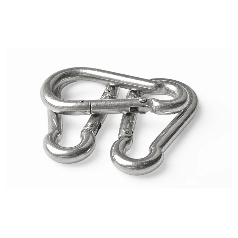 1 to 16 Pieces 304 Stainless Steel Carabiner D-Ring Key Chain Spring Carabiner Snap Clip Hook Camping Keyring Water Bottle Parts