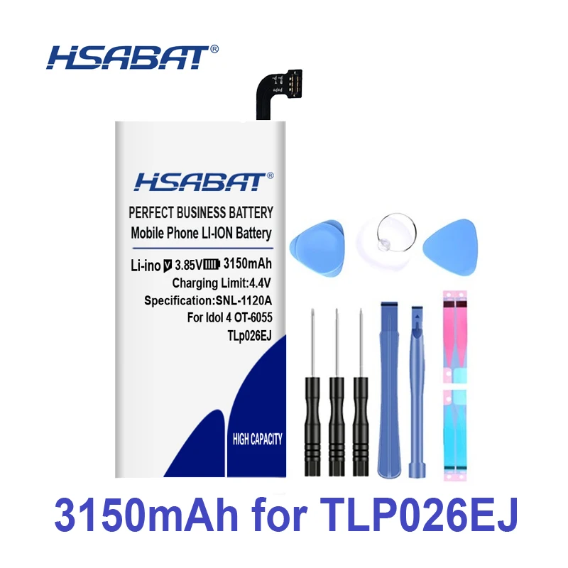 

100% Original HSABAT 3150mAh Battery For TLp026EJ Alcatel idol 4 OT6055 6055H 6055Y 6055U 6055 6055K 6055B
