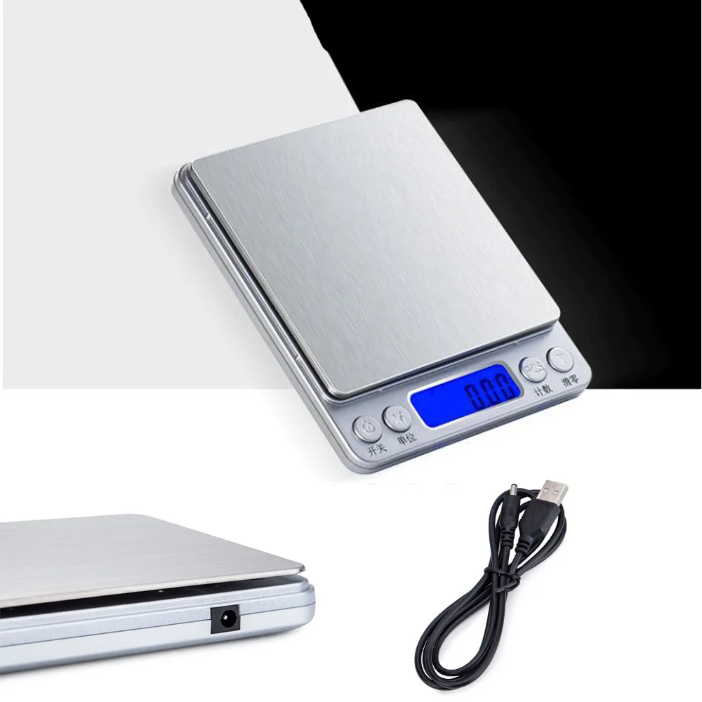 

500g/0.01g 3kg/0.1g Digital Scale LCD Electronic Weighing Scale High Precision Jewelry Grams Weight Balance Scale for Kitchen