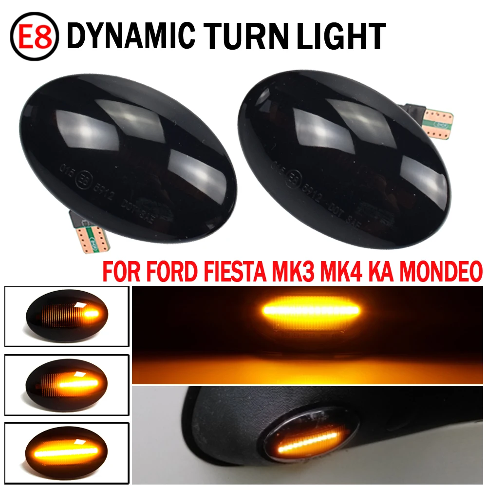 LED Dynamic Side Marker Turn Signal Blinker Light For Ford Fiesta III